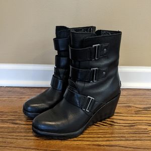 Sorel Wedge Leather Booties